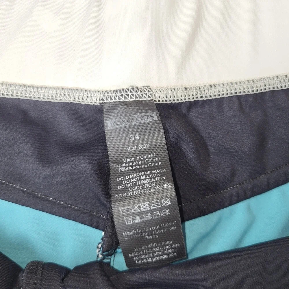 Alphalete Athletics Athletic Shorts Dark Blue White Teal Logo Mens‎ Large